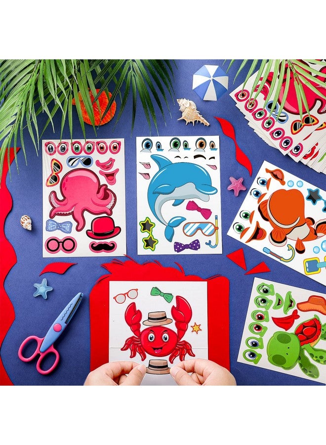Sinmoe 48 Sheets Sea Animal Stickers Make A Large Sea Life Stickers Make A Sea Animal Stickers Sea Themed Party Favors Make Your Own Animals Stickers For Kids Party Favors Rewards Art Craft - Image 5