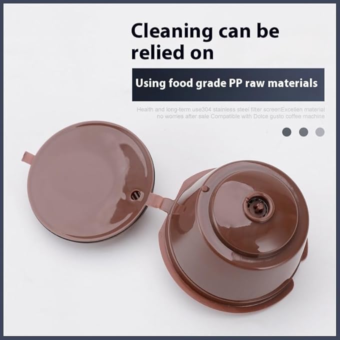 ريحني 6 قطع من أكواب كبسولات القهوة القابلة لإعادة الاستخدام مع مجموعة فلتر قابلة لإعادة التعبئة وفرشاة ملعقة القهوة متوافقة مع ماكينة صنع القهوة - Image 2