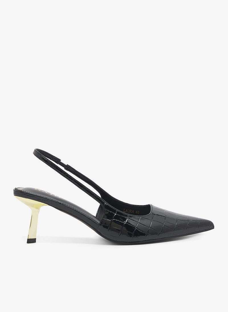RAID Croc Kitten Heel Slingback Pumps - Image 1