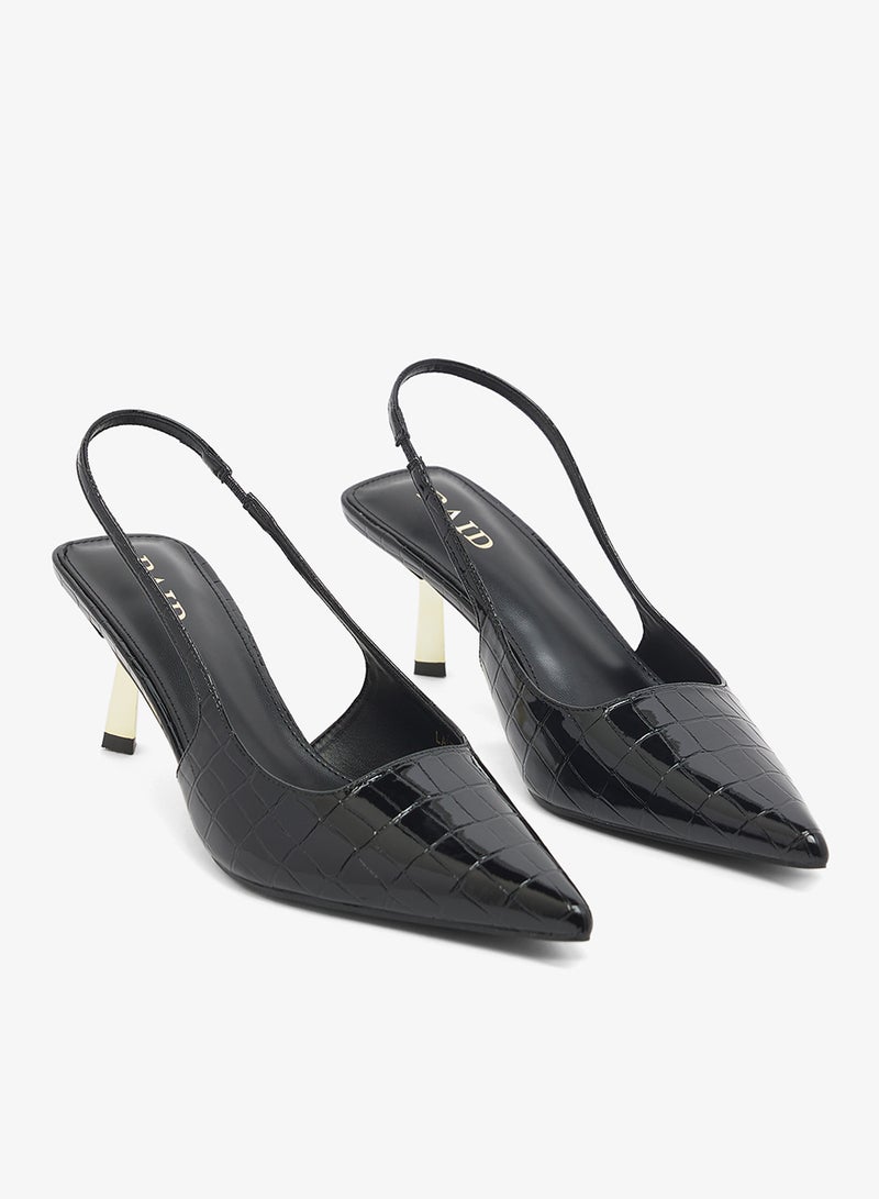 RAID Croc Kitten Heel Slingback Pumps - Image 4