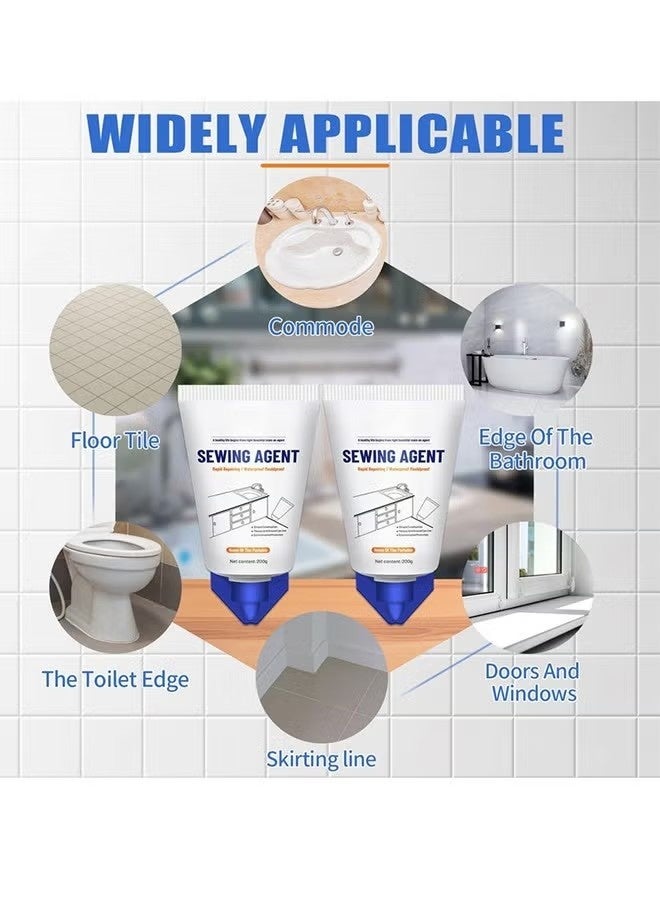 Tile Grout Paint Cement Crack Filler Grout Sealer for Shower Tile Floor Tile and More Complete Solution for Filling Cracks and Gaps in Tile Surfaces Easy and Safe to Use White - Image 2