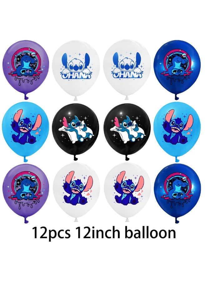 Stitch Factory Mall طقم بالونات ستيتش - 12 قطعة - Image 3