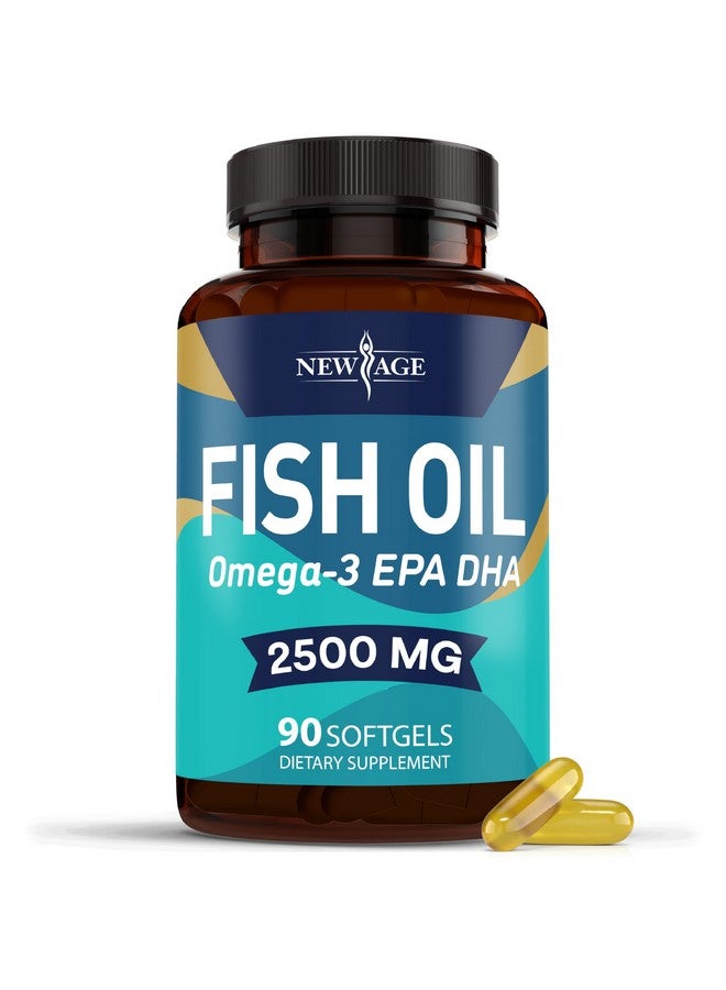 NEW AGE Omega 3 Fish Oil Supplement Immune & Health Support - Promotes Joint, Eye & Skin Health - Non GMO - EPA, DHA Fatty Acids Gluten Free (90 Softgels (Pack of 1)) - Image 1