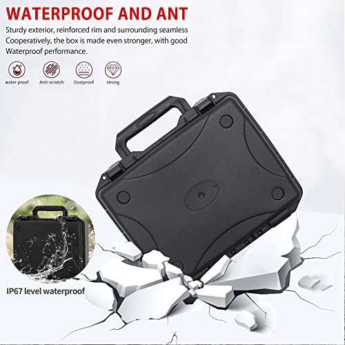 TORIBIO 12 inch Waterproof Hard Carrying Case,Shockproof Storage Box with Customizable Foam,Portable Protective Tool Box for Microphone,Recorder,Electronics,Tools,Cameras,Equipment and More - Image 5