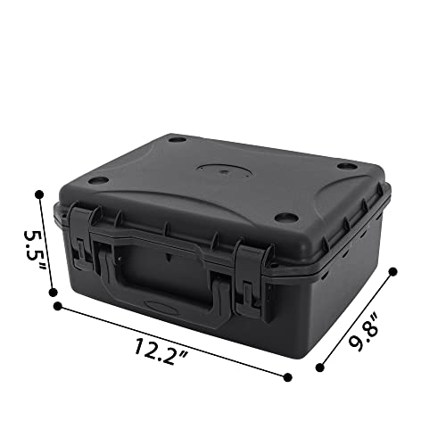 TORIBIO 12 inch Waterproof Hard Carrying Case,Shockproof Storage Box with Customizable Foam,Portable Protective Tool Box for Microphone,Recorder,Electronics,Tools,Cameras,Equipment and More - Image 2