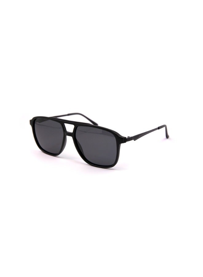 MOOD Aviator Sunglasses, UV Protection Unisex Sunglasses with Unique Black Lightweight Acetate Frame and Dark Grey Lens Color, (Z.103716.16946800826358278)