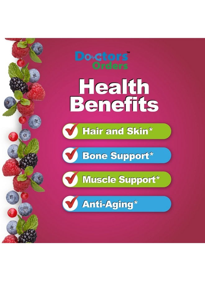 Doctors Finest - Doctors Orders Collagen And Biotin 10000Mcg Gummies Vegan Gmofree Gluten Free Natural Raspberry Flavor Gummy Vitamins For Hair Growth Hair Skin And Nails Dietary Supplement 90 Gummies - Image 1