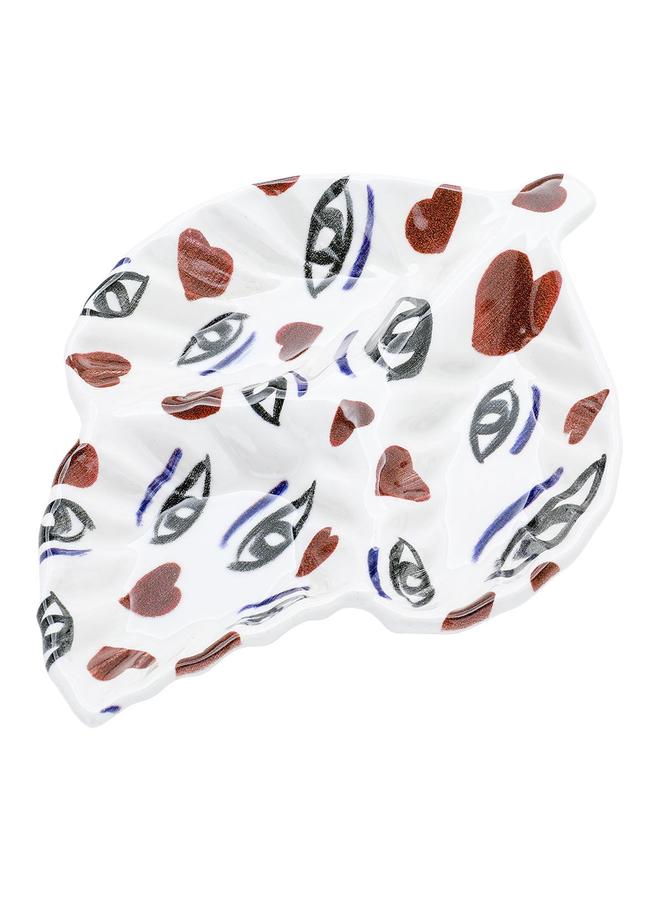 Alsaif Porcelain Serving Plate Rectangular Three Sections Colored - Image 2