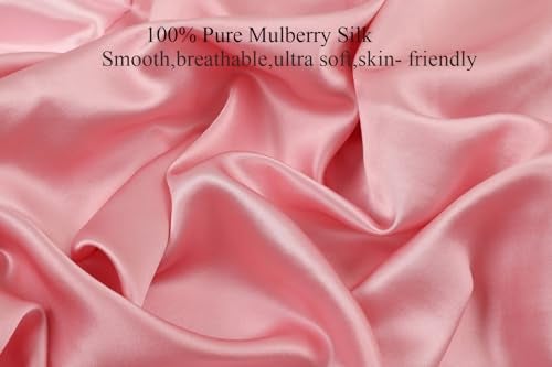 Knlpruhk Silk Bassinet Sheet 100 Pure Mulberry Silk 33x17 Universal Fit Hourglass Oval Rectangular Bassinet for Baby Hair 19 Momme 6A High Grade Fibers Ultra Soft Smooth Breathable Pink - Image 3