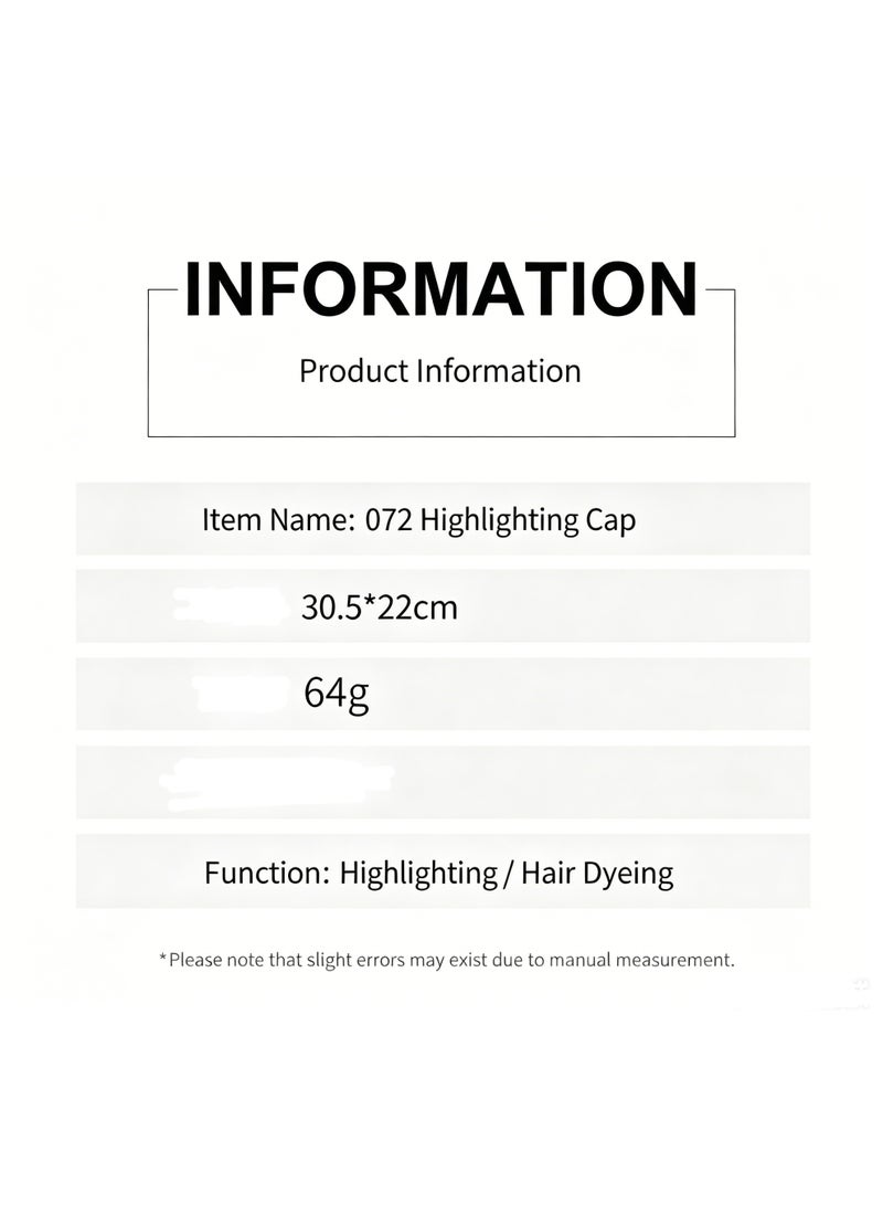 Silicone Reusable Hair Highlighting Cap with Hook, Professional Salon Hair Coloring Tool for Home and Salon Use - Image 2
