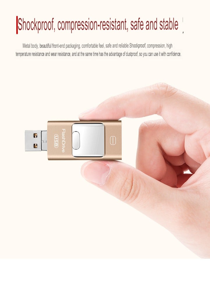 AROAQ 64GB USB Flash Drive, Shock Proof Durable External USB Flash Drive, Safe And Stable USB Memory Stick, Convenient And Fast I-flash Drive for iphone, (64GB Rose Gold) - Image 4