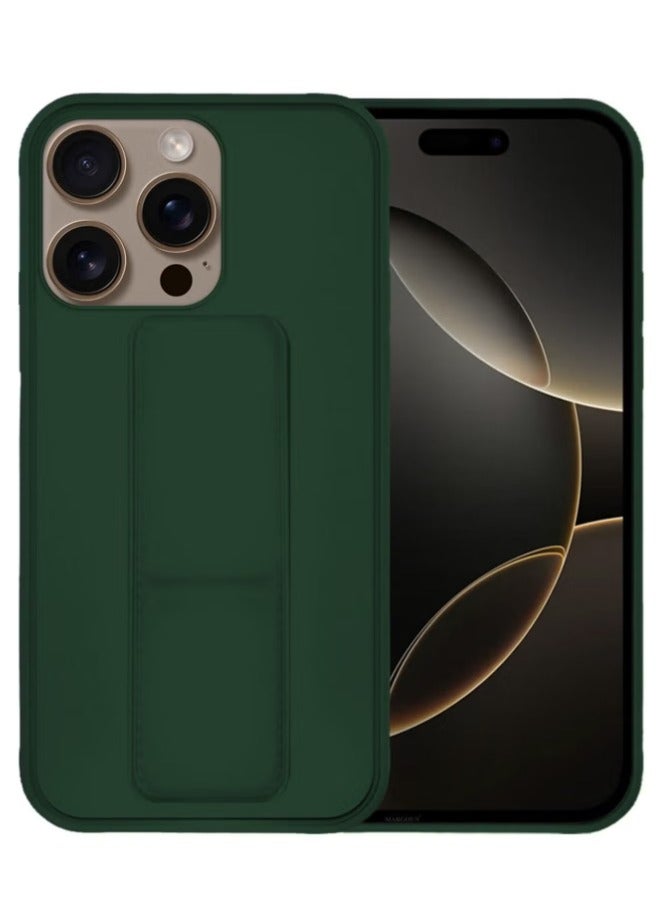 ACLIX 2-Pack Premium PU Leather Case & Screen Protector for iPhone 16 Pro Max – Shockproof, Anti-Scratch, Stand Function, Finger Grip Case Cover (Green) - Image 5