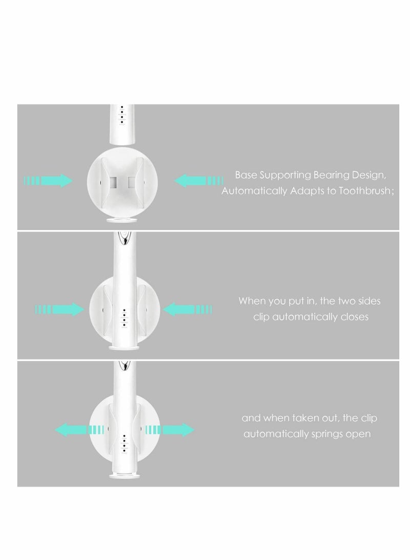 Toothbrush Holders, Electric Holder Bathroom Organizer, Adhesive Wall Mounted Holder, Automatically Adapts to Color (White), 2pcs - Image 4