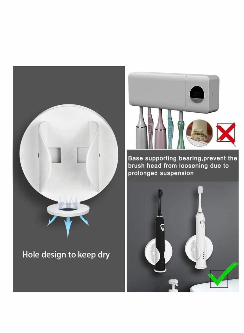 Toothbrush Holders, Electric Holder Bathroom Organizer, Adhesive Wall Mounted Holder, Automatically Adapts to Color (White), 2pcs - Image 5