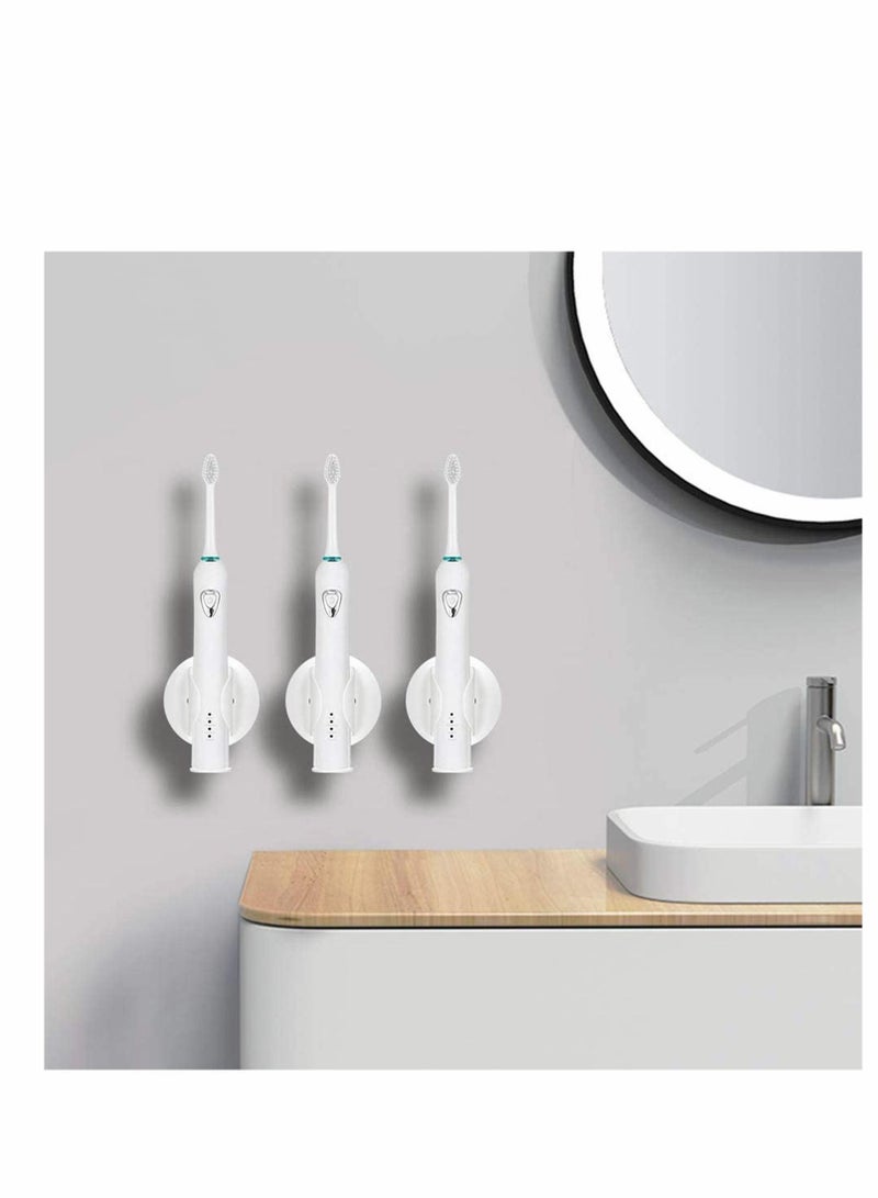 Toothbrush Holders, Electric Holder Bathroom Organizer, Adhesive Wall Mounted Holder, Automatically Adapts to Color (White), 2pcs - Image 2