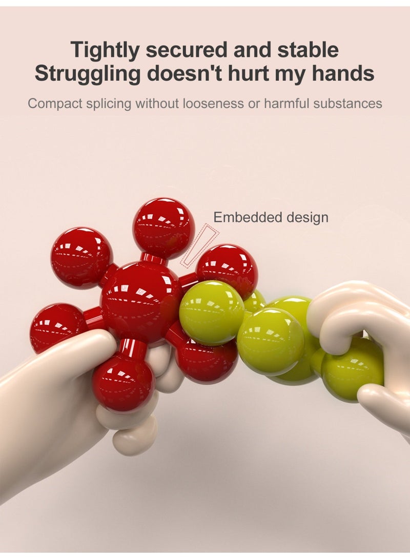 Meifen كتل بناء زهور البرقوق بألوان قوس قزح، ألعاب تعليمية قابلة لإعادة الاستخدام للأطفال من 3 سنوات فما فوق، مواد قابلة للغسل، تعلم مبكر إبداعي وتطوير المهارات الحركية، هدايا للأطفال (80 قطعة)  - Image 3