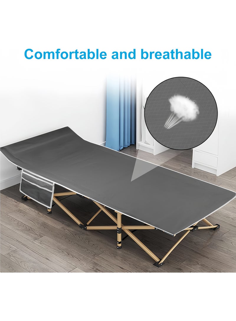 مس تيارا سرير تخييم MissTiara القابل للطي للبالغين - سرير محمول متين للنوم، مصنوع من قماش أكسفورد خفيف الوزن للاستخدام الخارجي مع حقيبة حمل، يتحمل وزن 200 كجم، سهل التركيب للتخييم والمشي لمسافات طويلة والسفر. - Image 2