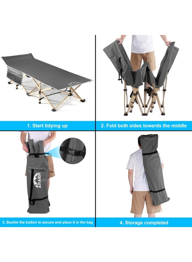 مس تيارا سرير تخييم MissTiara القابل للطي للبالغين - سرير محمول متين للنوم، مصنوع من قماش أكسفورد خفيف الوزن للاستخدام الخارجي مع حقيبة حمل، يتحمل وزن 200 كجم، سهل التركيب للتخييم والمشي لمسافات طويلة والسفر. - Image 5