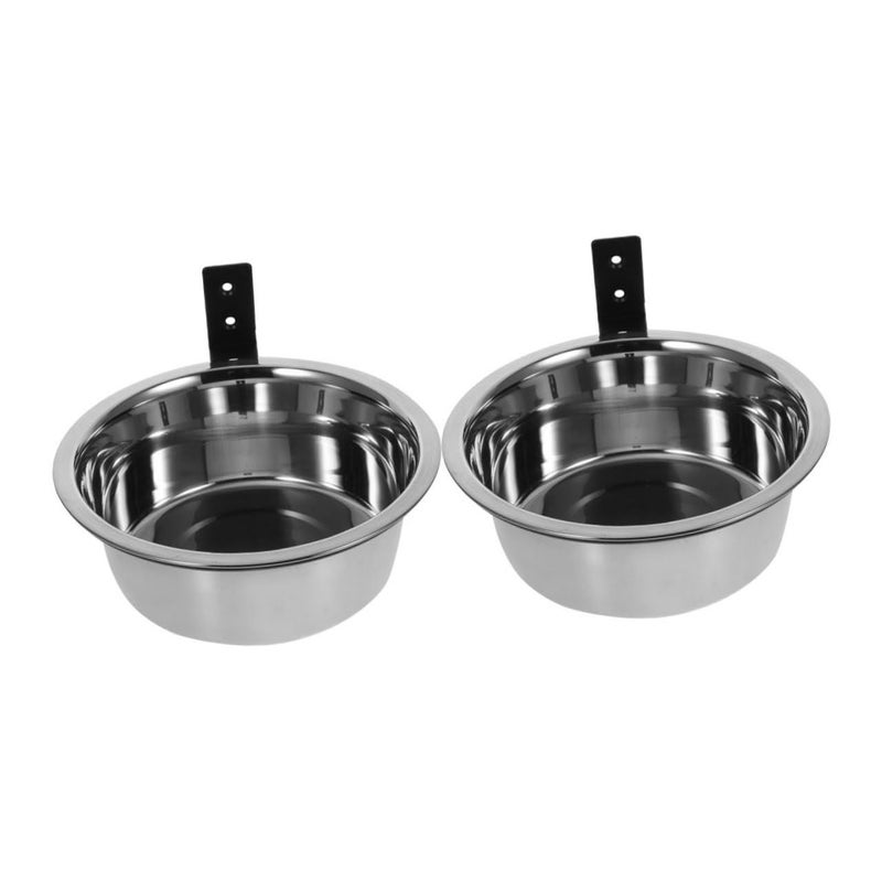 Wall Mounted Elevated Dog Bowl Stand Stainless Steel Pet Feeder Space Saving Design - Image 2