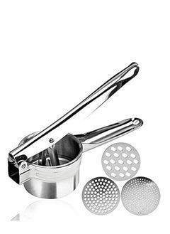 SYOSI Stainless Steel Potato Ricer – Manual Masher for Potatoes, Fruits, Vegetables, Yams, Squash, Baby Food and More - 3 Interchangeable Discs for Fine, Medium, and Coarse, Easy To Use  - Image 2