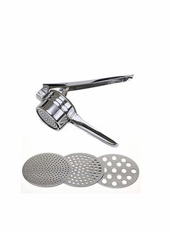 SYOSI Stainless Steel Potato Ricer – Manual Masher for Potatoes, Fruits, Vegetables, Yams, Squash, Baby Food and More - 3 Interchangeable Discs for Fine, Medium, and Coarse, Easy To Use  - Image 1