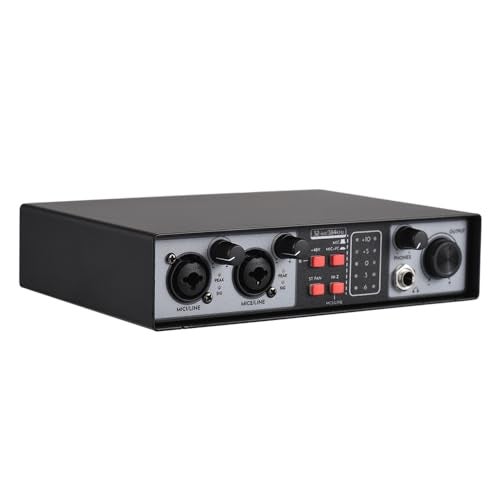 summina 2-in 2-out Mixer Recording Sound Card Computer Recording Audio Interfaces Mixing Console Computer Recording Driver Free DJ Microphone Equipment 48V Phantom Power Supply Audio Mixer - Image 1