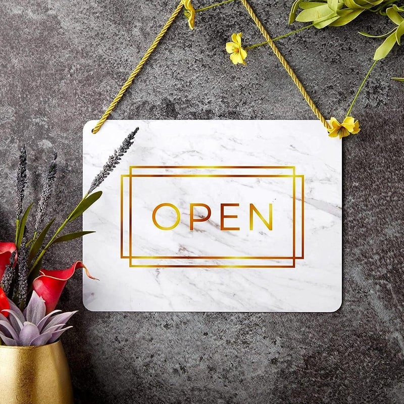 BPA Double Sided Open and Closed Sign - Marble Print (2 Pack) - Image 4