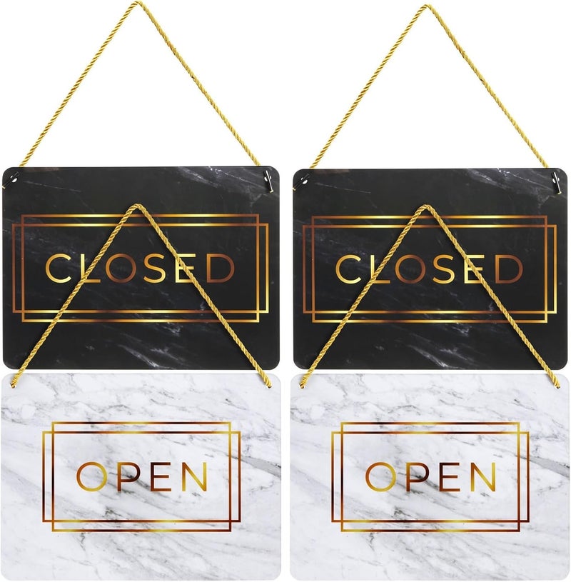 BPA Double Sided Open and Closed Sign - Marble Print (2 Pack) - Image 1