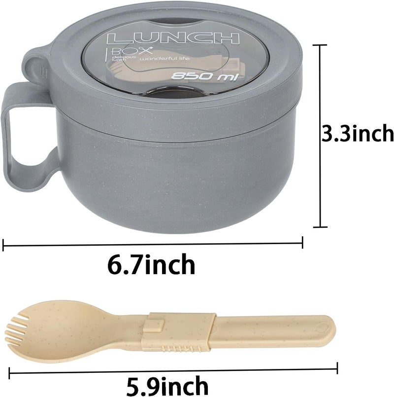 Ronanemon 2 Pack Soup Bowl with Handles, Microwave Ramen Bowl with Lid for Soup and Instant Noodles,Oatmeal, Gumbo, Salad,BPA Free - Image 3