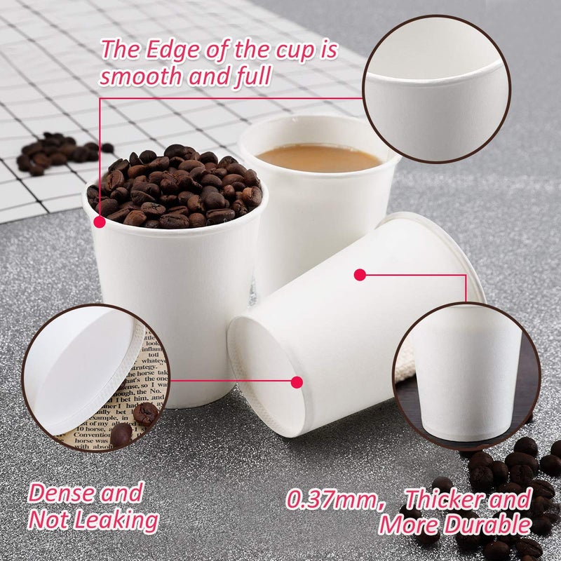 Luxki Paper Cups  50 Pack 8 Oz Paper Cups  White Paper Coffee Cups 8 Oz Disposable White Hot Coffee Paper Cups Paper  8 Oz Disposable Water Paper Cups Paper Water Cups  Coffee Cups Paper Cups Water Cups - Image 2