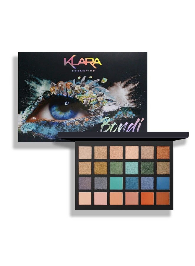 Klara Cosmetics 24 Shades Eyeshadow Palette Festive Luxury Vibrant Bold Fullcolor Pigment Long Lasting Matte Shimmer Eye Shadow Palette (Bondi) - Image 1