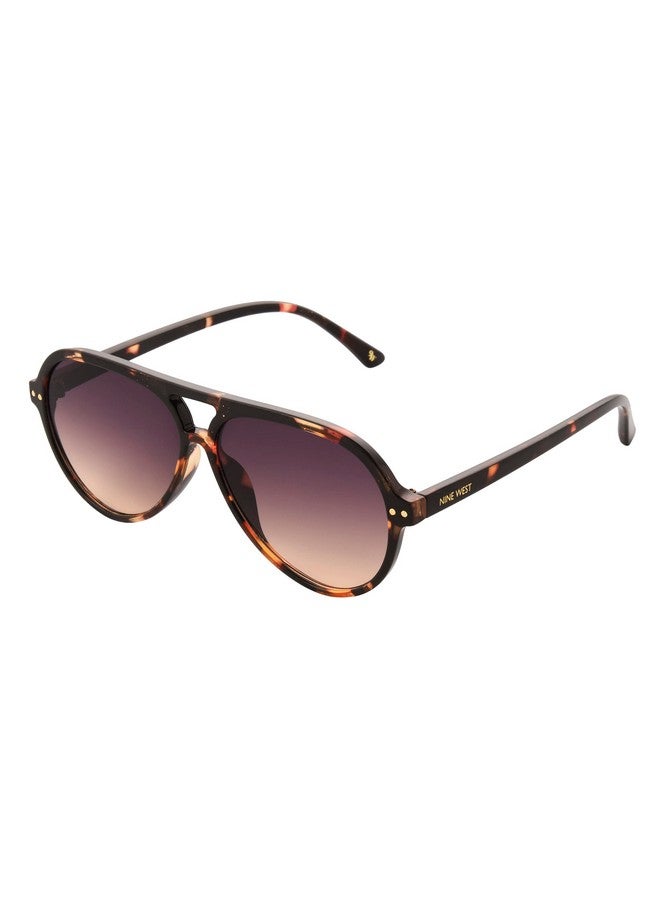 NINE WEST Women'S Anya Aviator Sunglasses Tortoise 58 Mm - Image 1