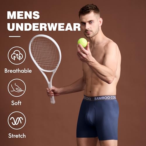 BAMBOO COOL Men's Ultra ComfortSoft Underwear, Moisture Wicking & Breathable No Ride Up Boxer Briefs with Fly, Multipack - Image 2