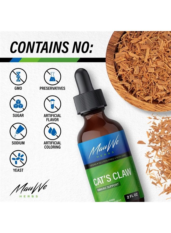 Cat's Claw Tincture 2 Fl. Oz - Cat's Claw Extract for Joint Support, Immune Support Supplement - Organic Cat's Claw Liquid Drops Uncaria Tomentosa