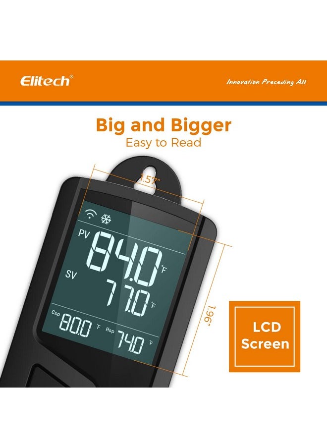 Elitech Elitech STC-1000WiFi Pro TH Temperature and Humidity Controller T&H Cooling Heating Switch On-Off Thermostat for Heat Pad Reptile Aquarium Homebrew Freezer -40~230°F Pre-Wired Outlets 110V 1100W 10A  - Image 2