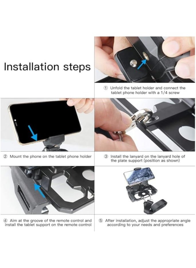 General Foldable Tablet Stand with Lanyard Compatible with DJI Mavic Mini 2 / Mavic Air 2 / Mavic 2 Pro / Zoom / Spark / EVO 2 / FIMI X8SE 2020 Drone Remote Control 4-11 Inch Drone Accessories  - Image 5