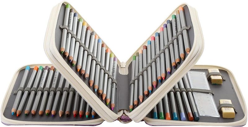 Lbxgap Portable Colored Pencil Case-72 Slots Colored Pencil Case Organizer with Zipper for Watercolor Pens or Markers, Pencil Case Organizer for Artist - Image 2