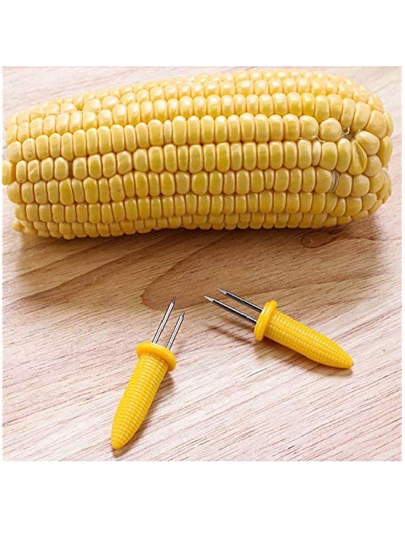 SYOSI - The Cob Holders, Stainless Steel Corn Holders Corn on The Grill, Double Fork Sweet Corn Seat, Home Cooking Fork 20Pcs - Image 1
