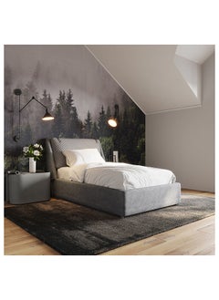 AL HUZAIFA FURNITURE Belotti single bed in Stainless Steel Legs And Pinewood Plywood Frame.  - Image 2
