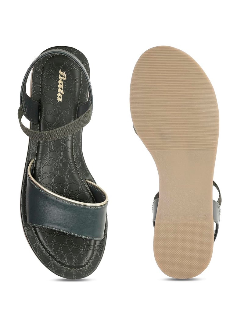Bata 5617 Christie Sandal E 24 Dark Green Sandals for Women|Family outings|Cushioning|Adjustable Straps|Keep feet Cool and Dry| Size- 3 - Image 4