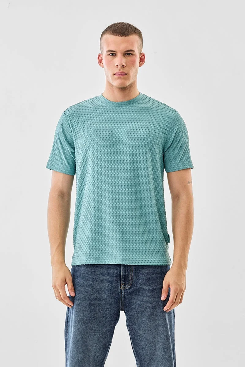 سنيتش تيشيرت بقصة عادية مطاطي بنقوش