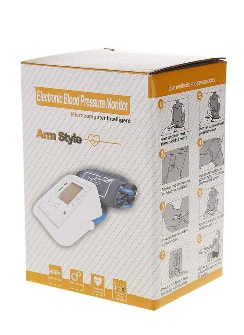 TIGER Portable Blood Pressure Monitor – Arm Band Type Digital Sphygmomanometer with USB Cable – Accurate, Easy-to-Use Tonometer for Home Use - Image 5