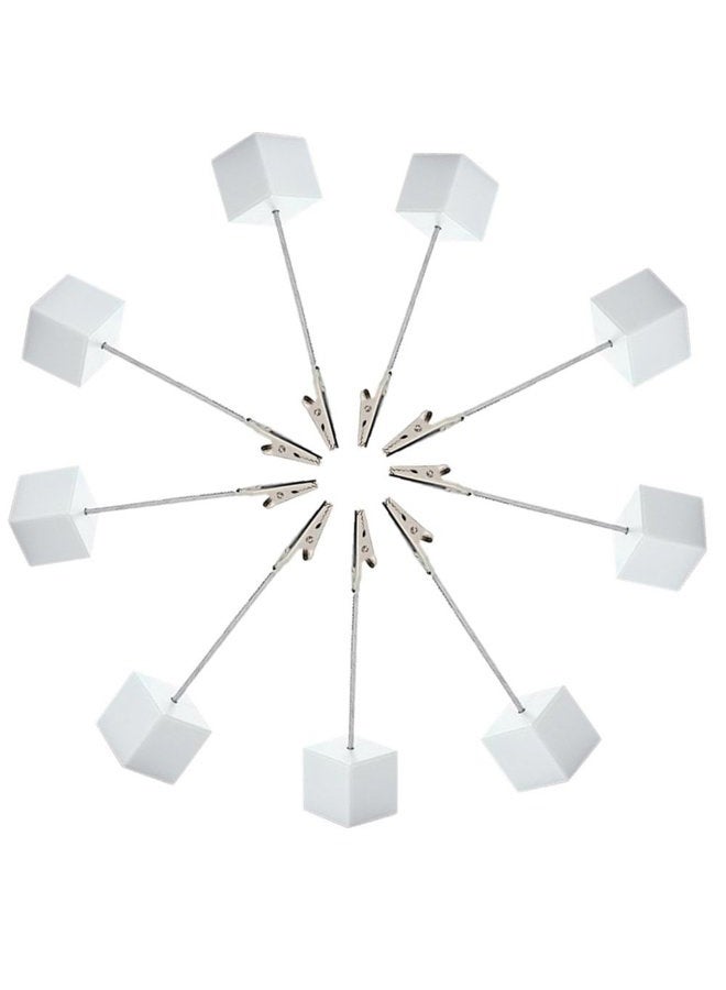 senover 10pcs Table Number Holder Name Place Card Holder Memo Clip Holder Stand Note Holder Pictures Card Paper Menu Clip (Pure White) - Image 2