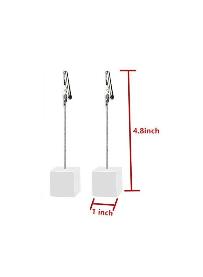 senover 10pcs Table Number Holder Name Place Card Holder Memo Clip Holder Stand Note Holder Pictures Card Paper Menu Clip (Pure White) - Image 3
