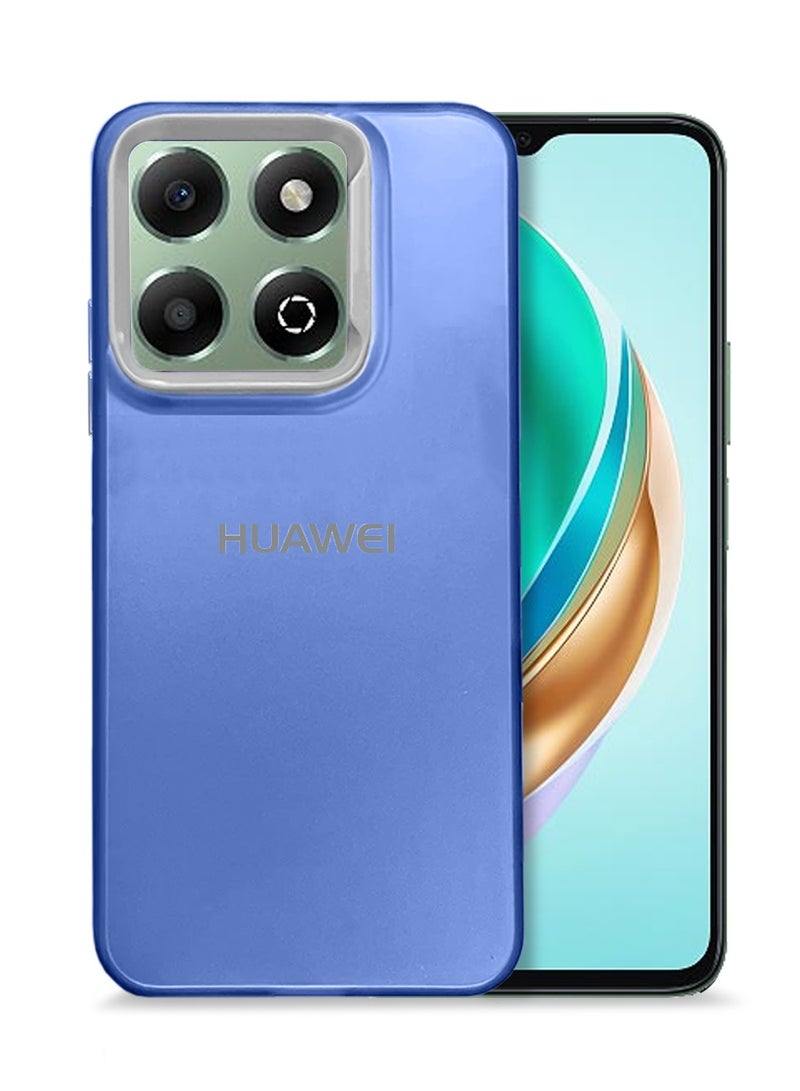 Wtech Honor X6b 4G 2024 SO COOL Series Light Refrative Silicone Protective Raised Plating Camera Lips Bazel - Blue - Image 1