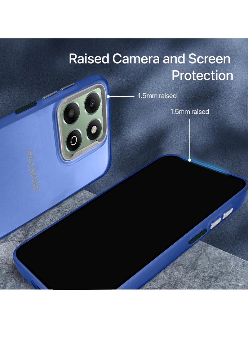 Wtech Honor X6b 4G 2024 SO COOL Series Light Refrative Silicone Protective Raised Plating Camera Lips Bazel - Blue - Image 2