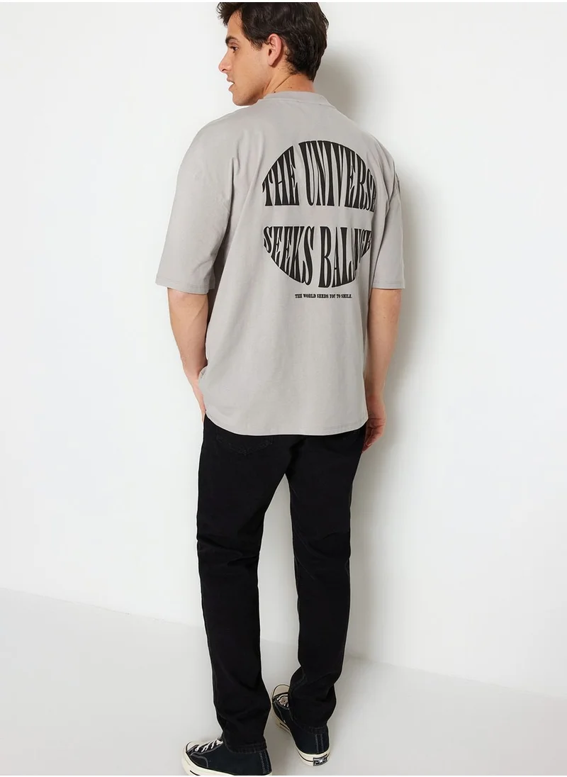 trendyol Slogan Crew Neck T-Shirt