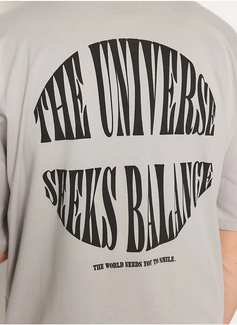 trendyol Slogan Crew Neck T-Shirt