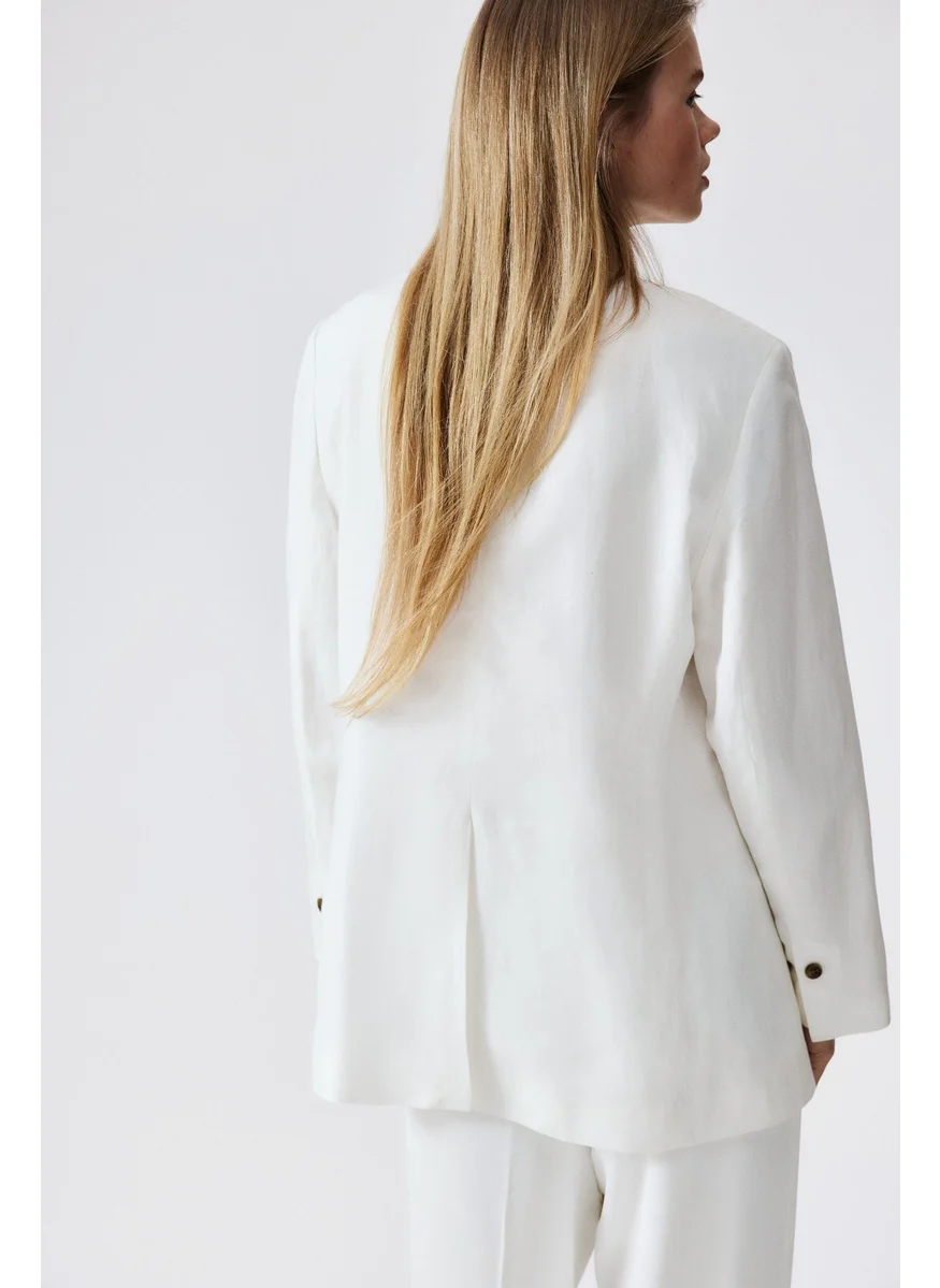 اتش اند ام Linen-Blend Blazer
