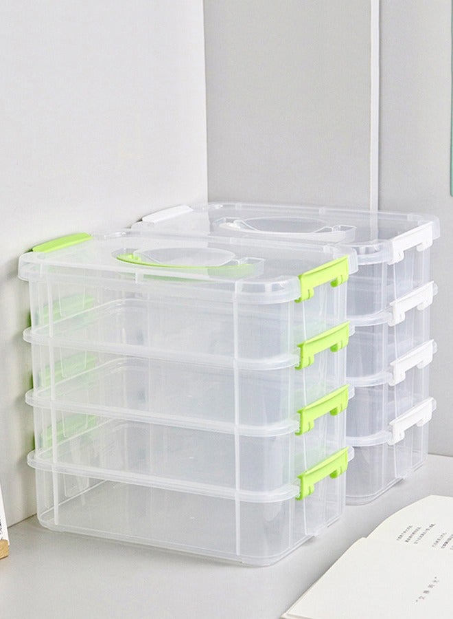 DUNISO 4-Layer Desktop Portable Storage Box, Tool Classification Box, Jewelry Box, Visible Transparent Multi-Layer Storage Box,For Bedroom Living Room Office Kitchen Garage Drawer Organizer - Image 3